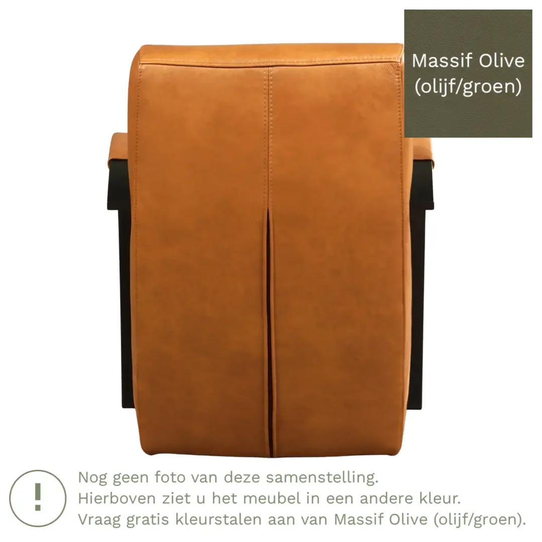 afbeelding van Leren fauteuil Magnificent - Massif Olive (olijf/groen)
