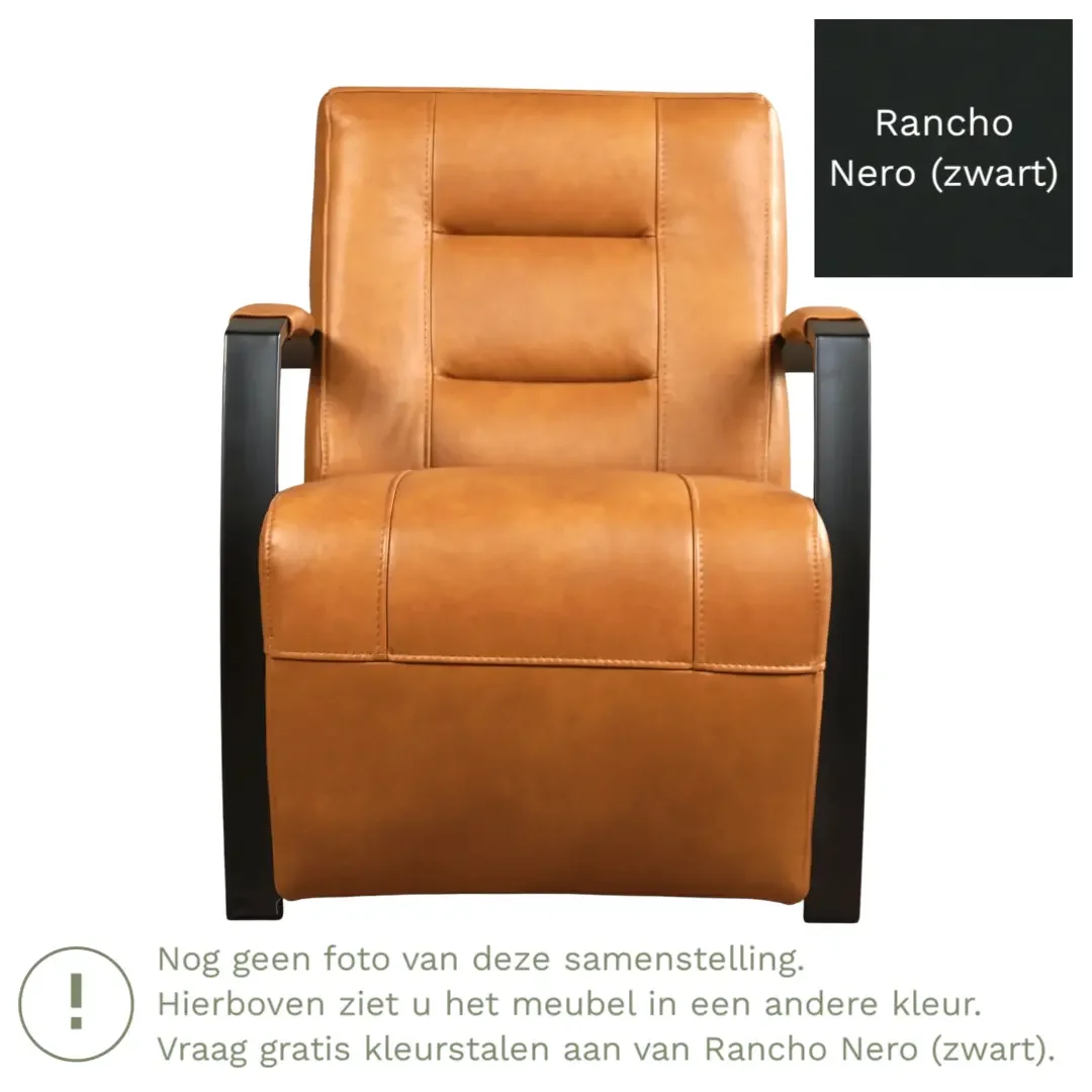 afbeelding van Leren fauteuil Magnificent - Rancho Nero (zwart)