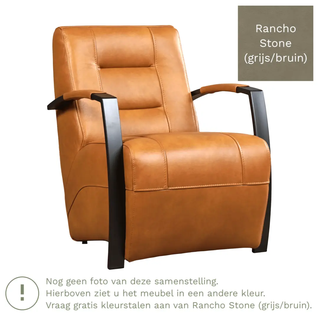 afbeelding van Leren fauteuil Magnificent - Rancho Stone (grijs/bruin)