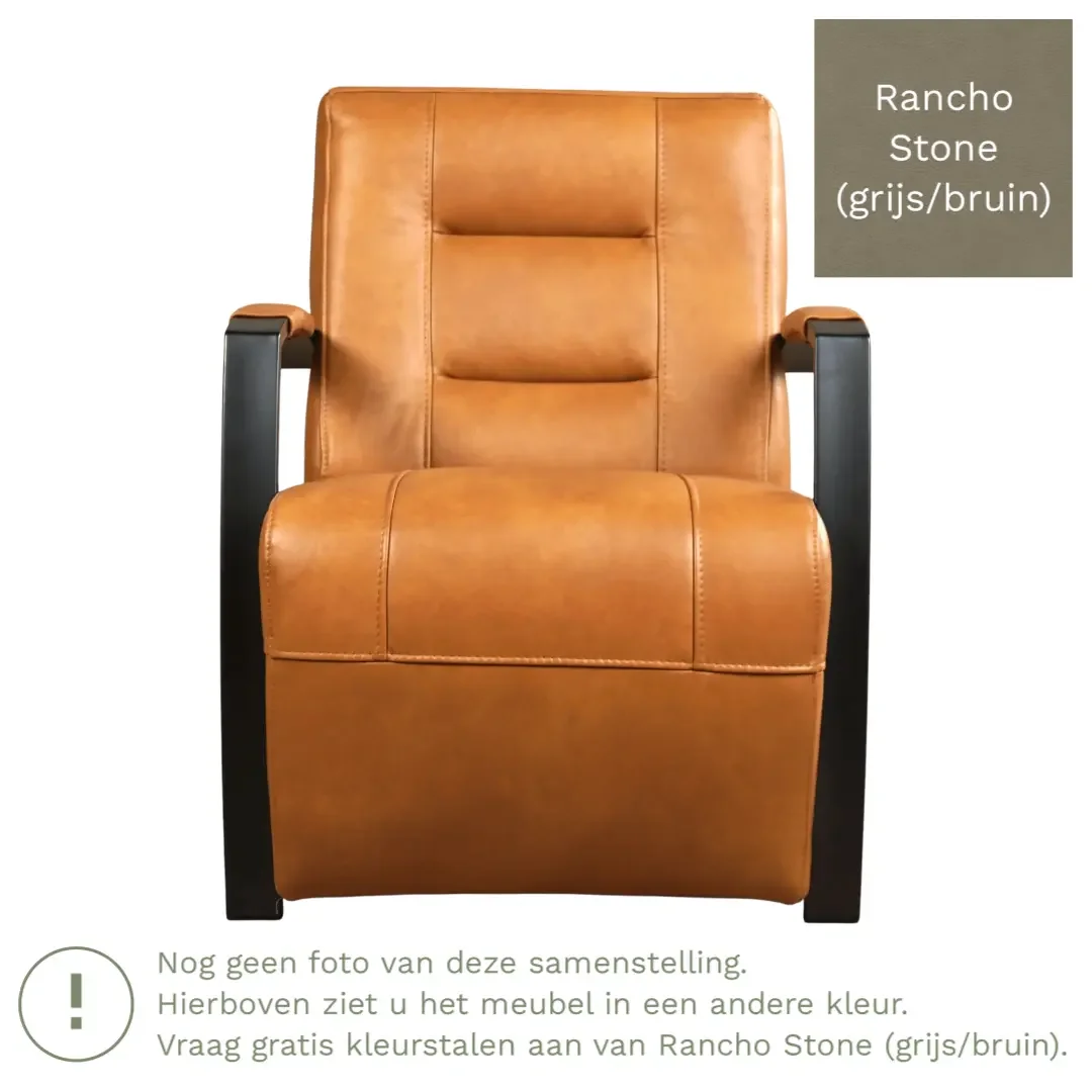 afbeelding van Leren fauteuil Magnificent - Rancho Stone (grijs/bruin)