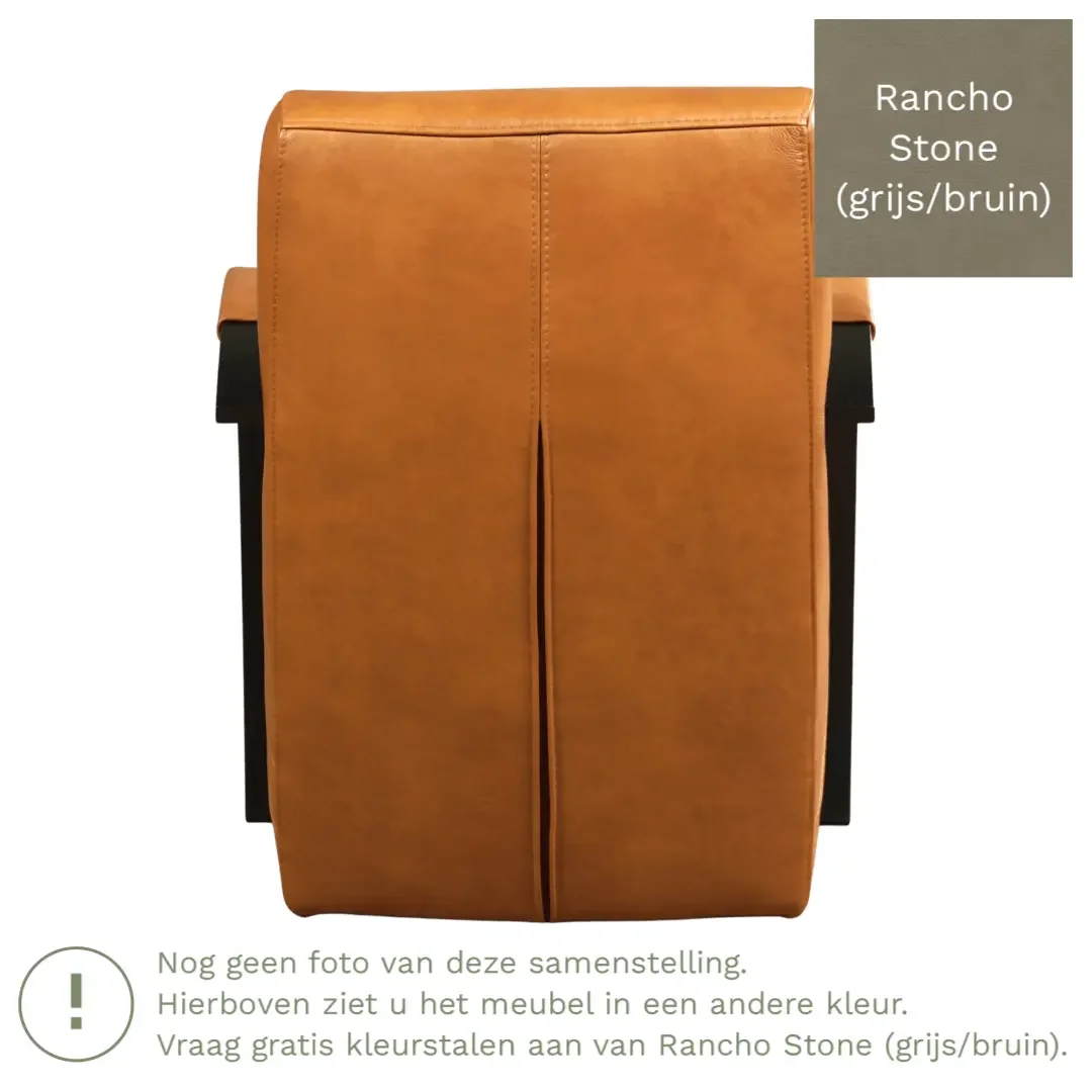 afbeelding van Leren fauteuil Magnificent - Rancho Stone (grijs/bruin)