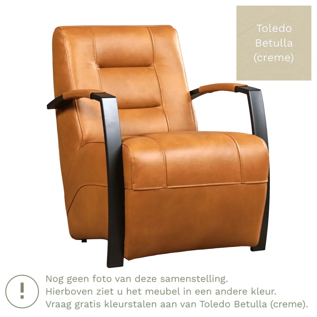afbeelding van Leren fauteuil Magnificent - Toledo Betulla (crème)