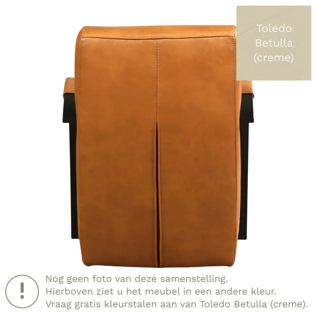 afbeelding van Leren fauteuil Magnificent - Toledo Betulla (crème)