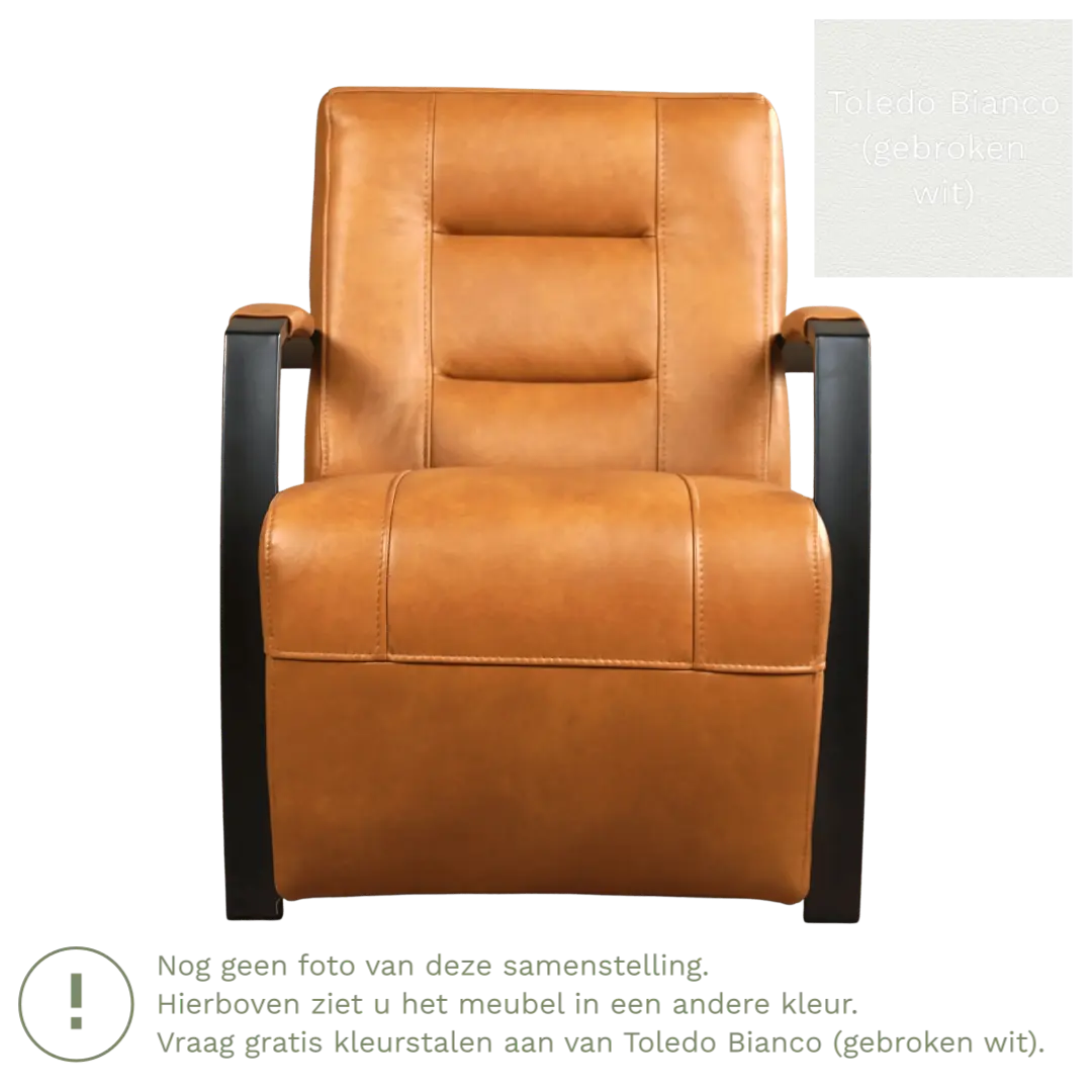 afbeelding van Leren fauteuil Magnificent - Toledo Bianco (gebroken wit)