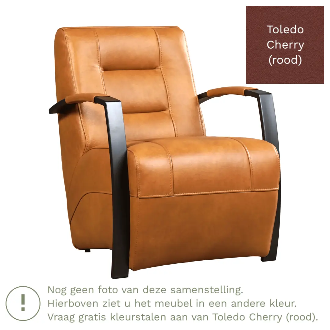 afbeelding van Leren fauteuil Magnificent - Toledo Cherry (rood)