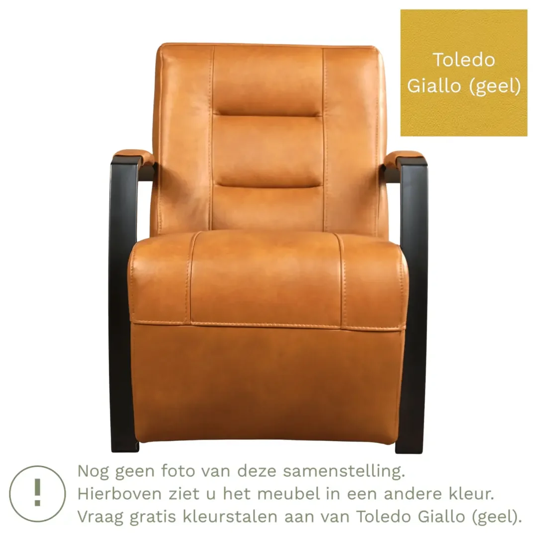 afbeelding van Leren fauteuil Magnificent - Toledo Giallo (geel)
