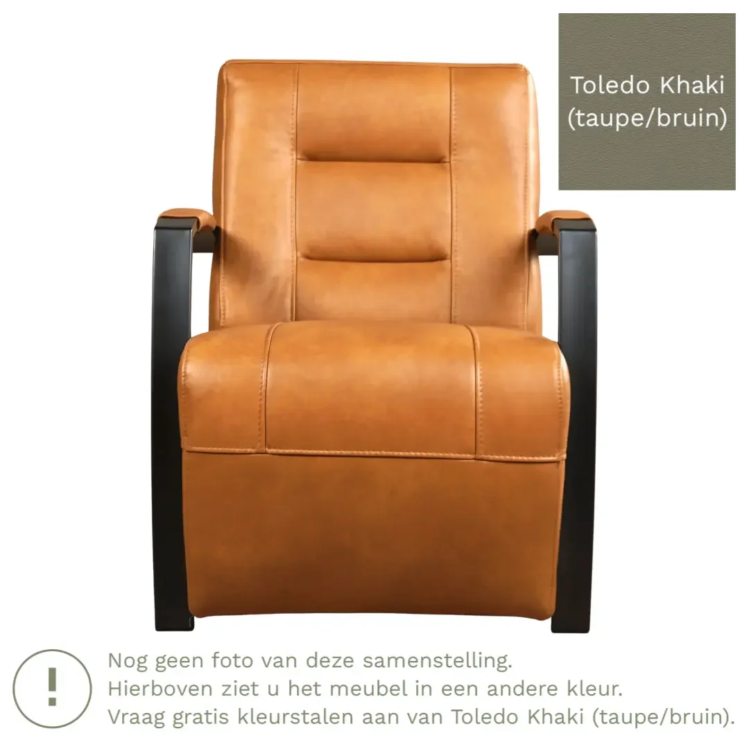 afbeelding van Leren fauteuil Magnificent - Toledo Khaki (taupe/bruin)