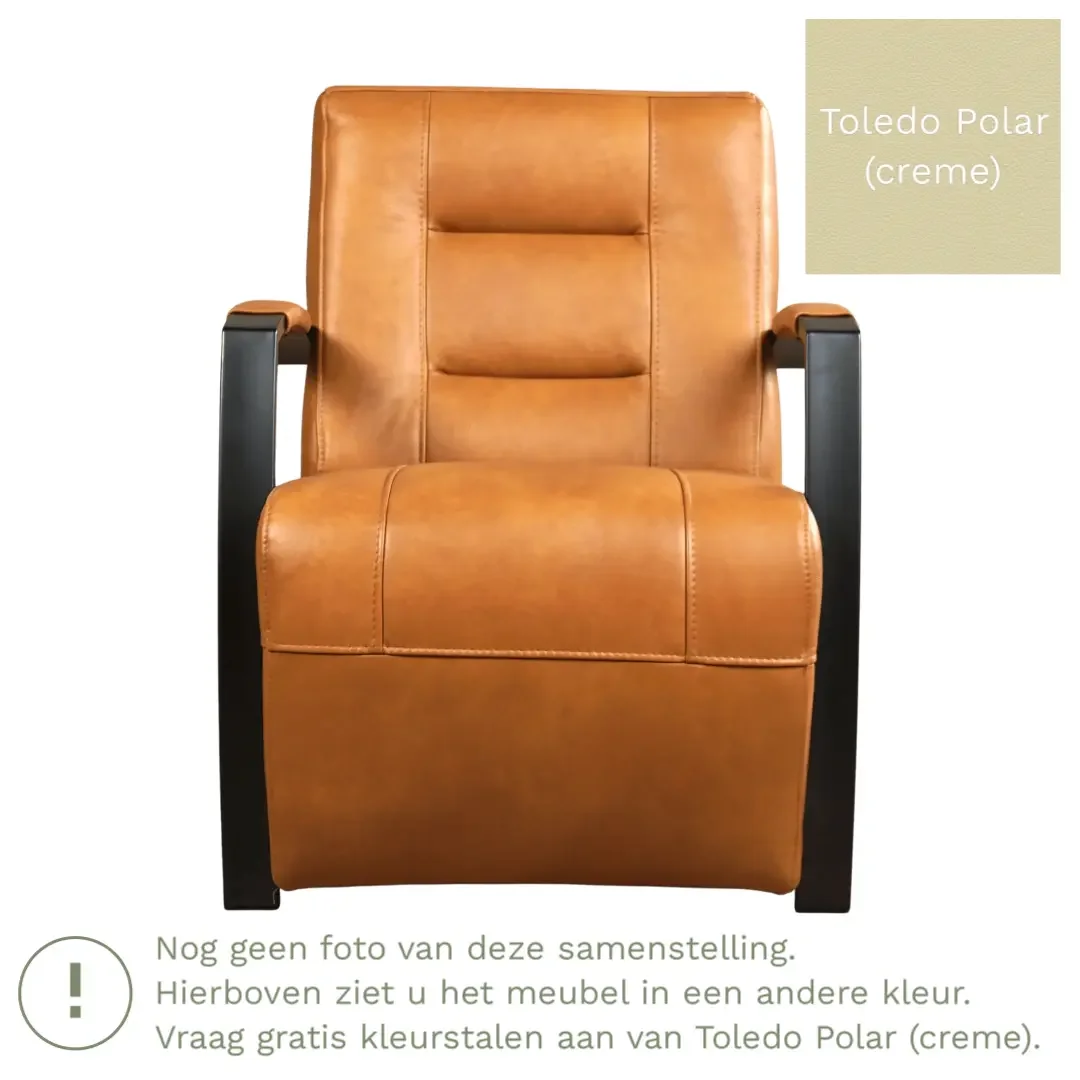 afbeelding van Leren fauteuil Magnificent - Toledo Polar (crème)