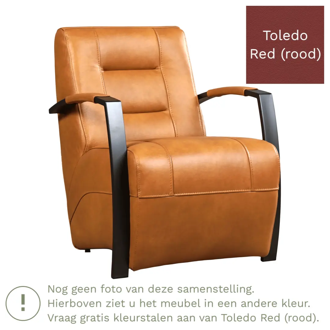 afbeelding van Leren fauteuil Magnificent - Toledo Red (rood)