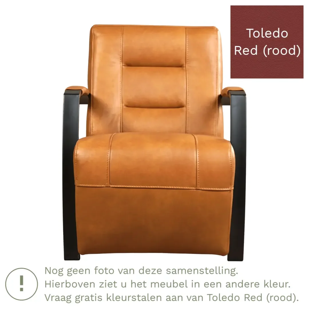 afbeelding van Leren fauteuil Magnificent - Toledo Red (rood)