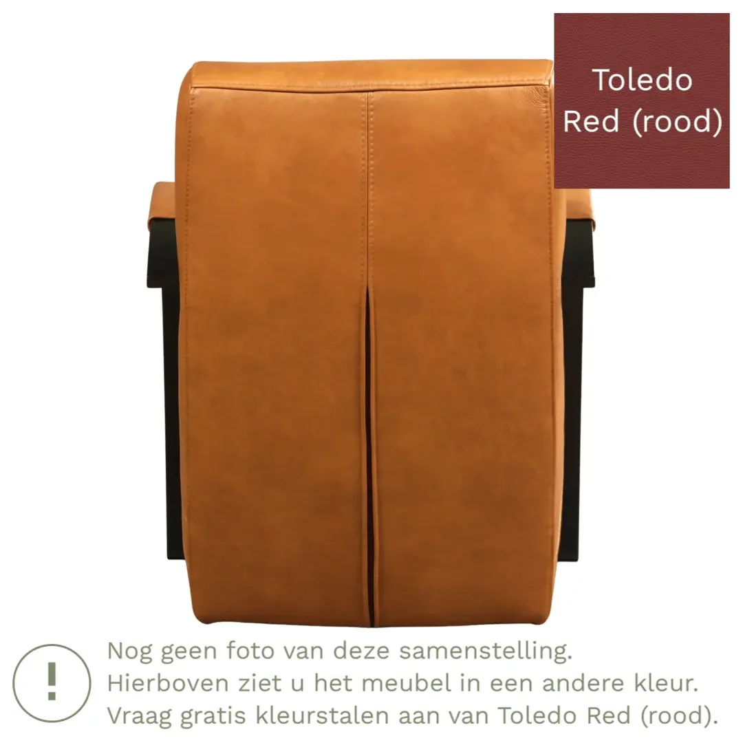 afbeelding van Leren fauteuil Magnificent - Toledo Red (rood)