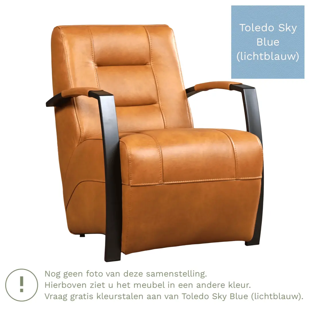 afbeelding van Leren fauteuil Magnificent - Toledo Sky Blue (lichtblauw)