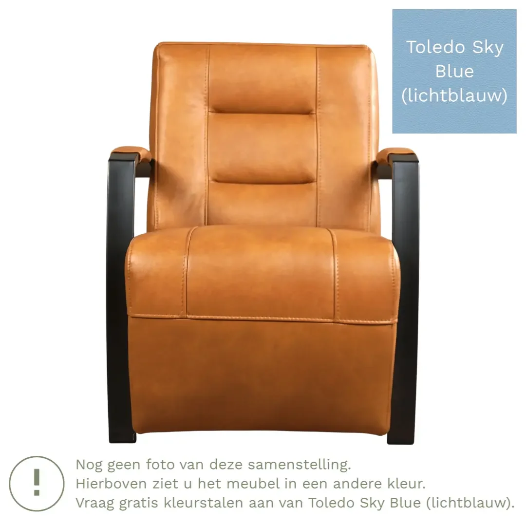 afbeelding van Leren fauteuil Magnificent - Toledo Sky Blue (lichtblauw)