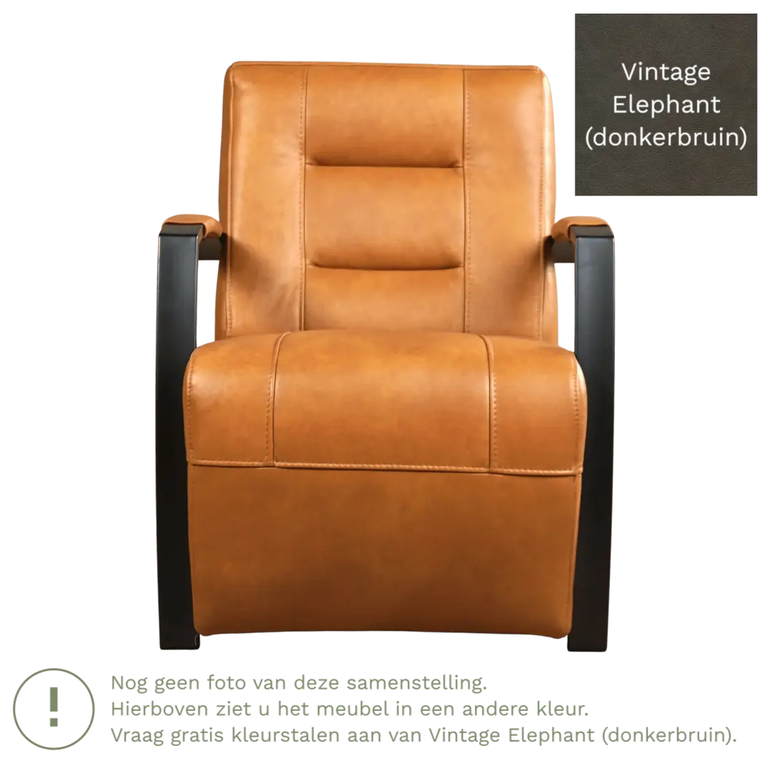 afbeelding van Leren fauteuil Magnificent - Vintage Elephant (donkerbruin)