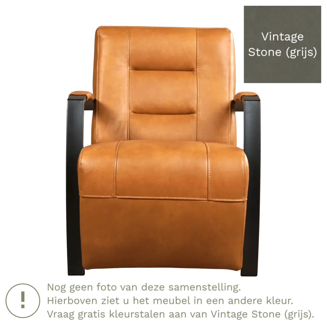 afbeelding van Leren fauteuil Magnificent - Vintage Stone (grijs)