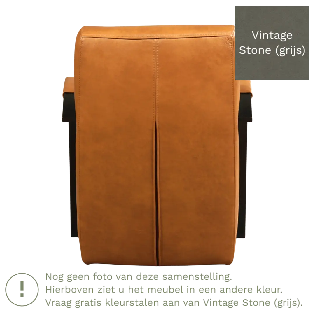 afbeelding van Leren fauteuil Magnificent - Vintage Stone (grijs)