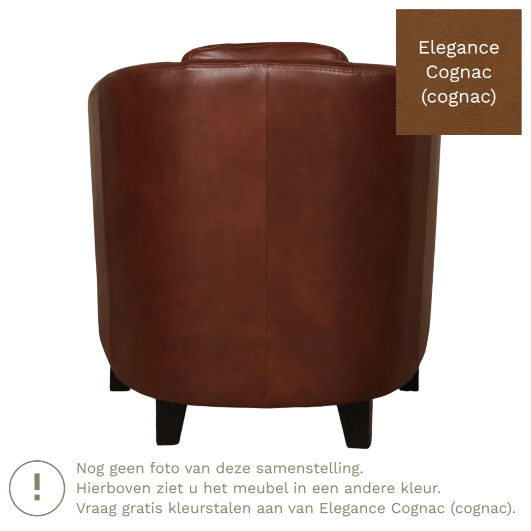 afbeelding van Leren fauteuil Press - Elegance Cognac (cognac) - Poten hout zwart