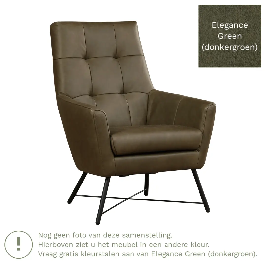 afbeelding van Leren fauteuil Proud - Elegance Green (donkergroen)