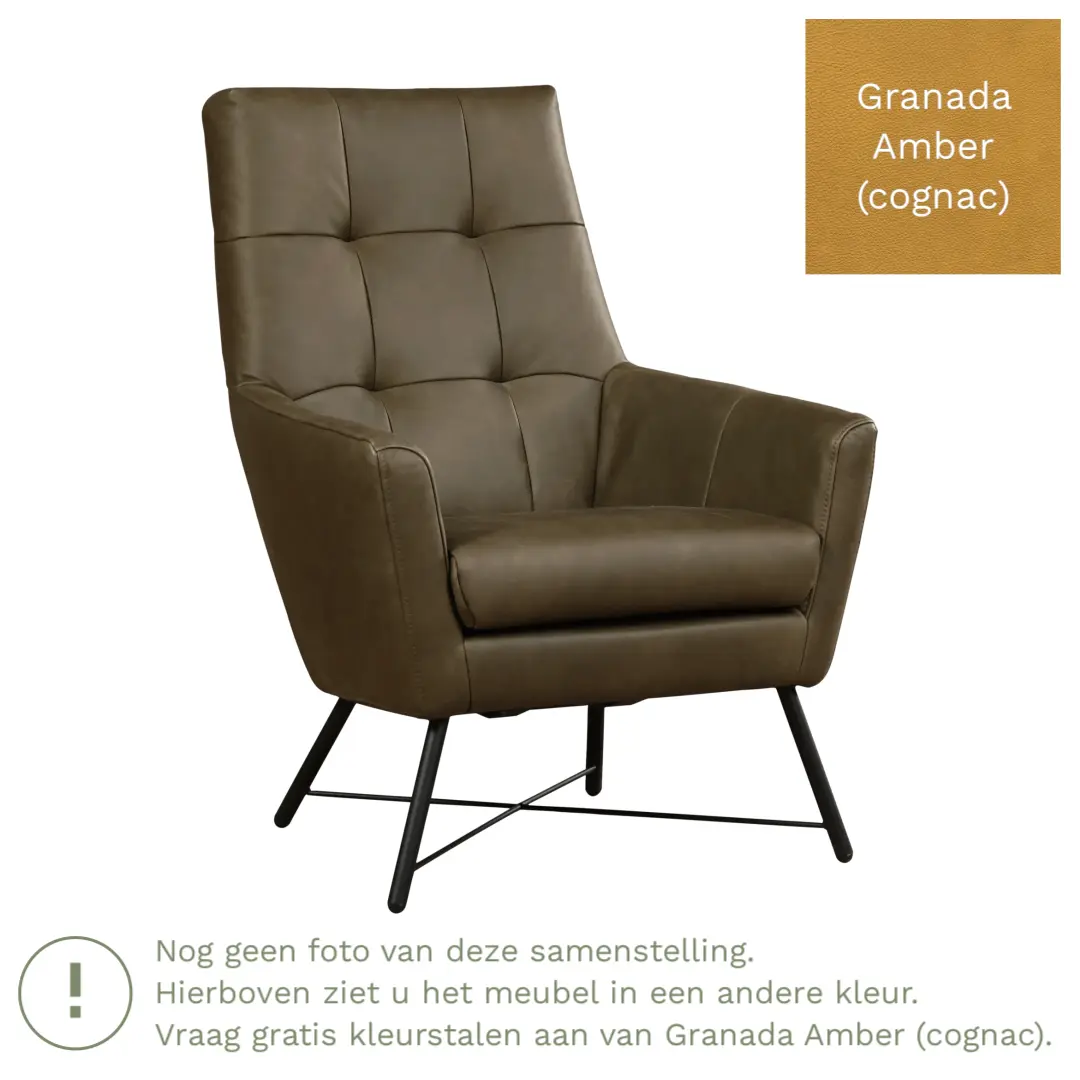 afbeelding van Leren fauteuil Proud - Granada Amber (cognac)