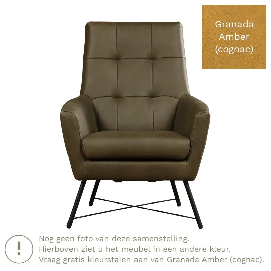 afbeelding van Leren fauteuil Proud - Granada Amber (cognac)