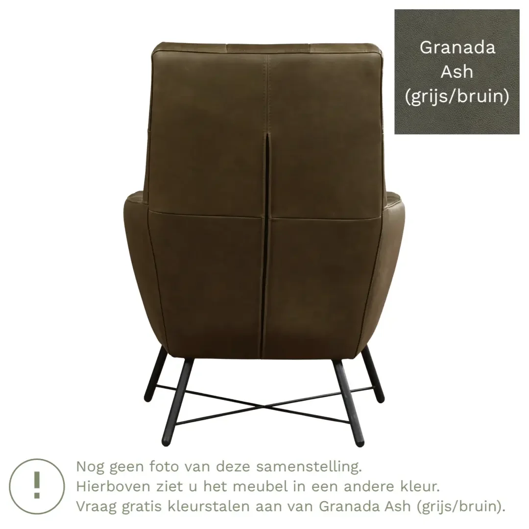 afbeelding van Leren fauteuil Proud - Granada Ash (grijs/bruin)