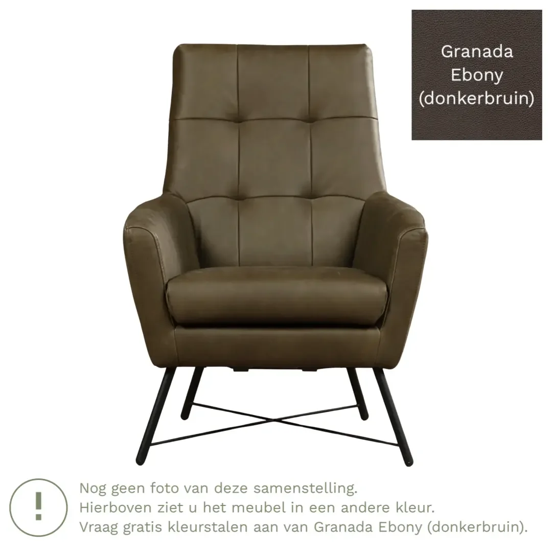 afbeelding van Leren fauteuil Proud - Granada Ebony (donkerbruin)
