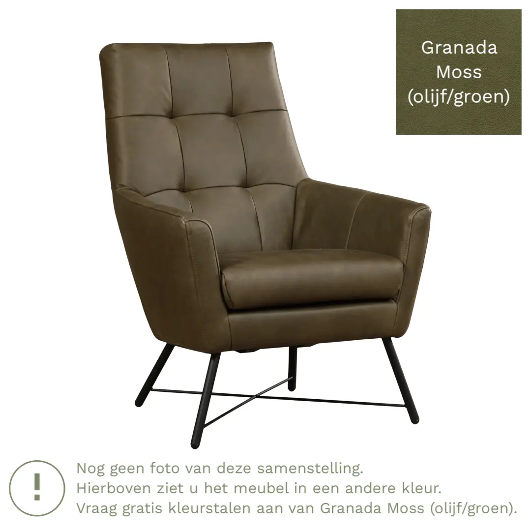 afbeelding van Leren fauteuil Proud - Granada Moss (olijf/groen)