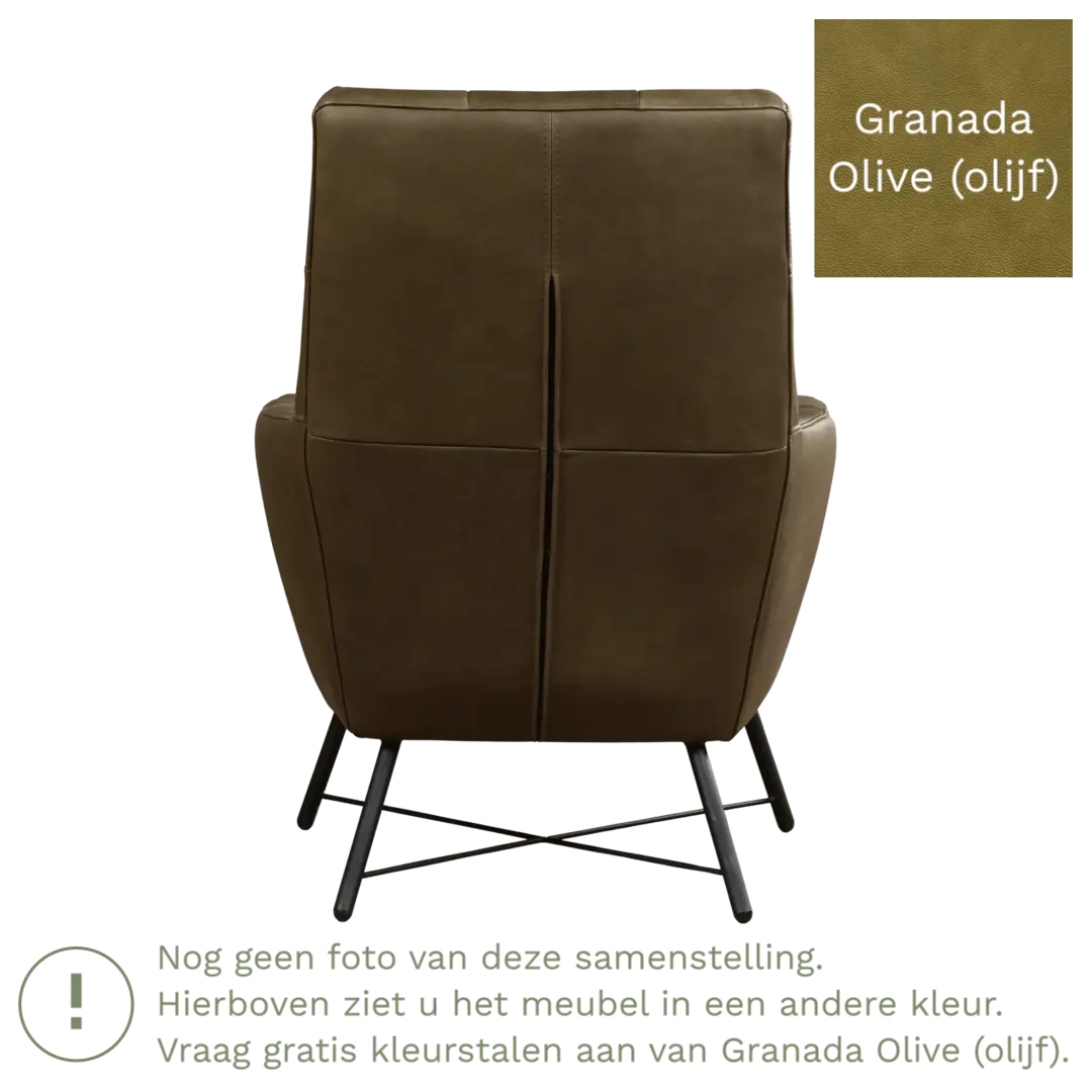 afbeelding van Leren fauteuil Proud - Granada Olive (olijf)