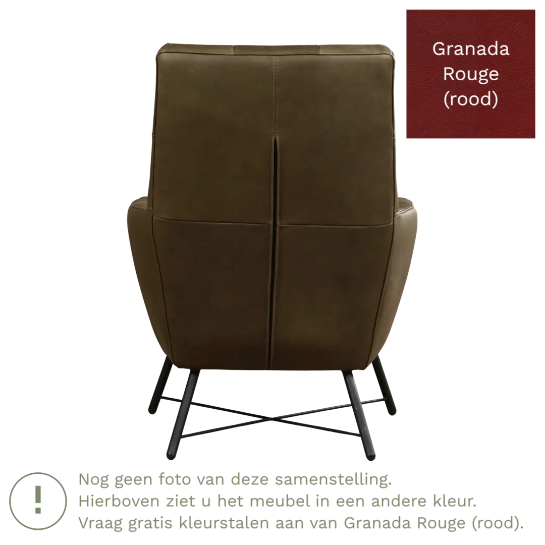 afbeelding van Leren fauteuil Proud - Granada Rouge (rood)