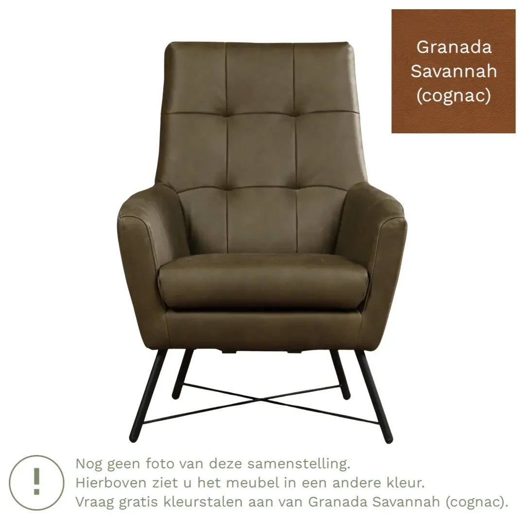 afbeelding van Leren fauteuil Proud - Granada Savannah (cognac)