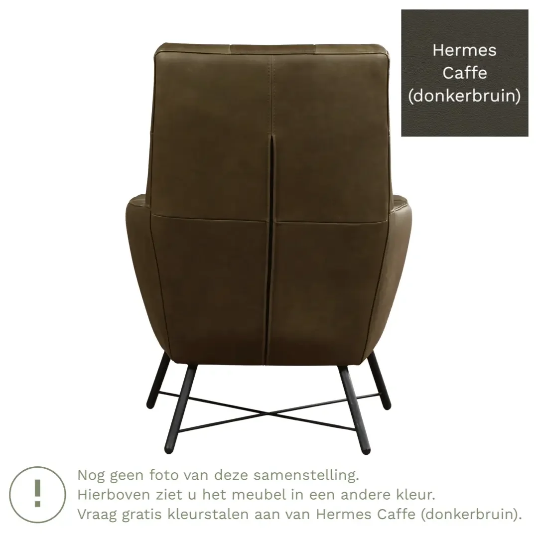 afbeelding van Leren fauteuil Proud - Hermes Caffe (donkerbruin)