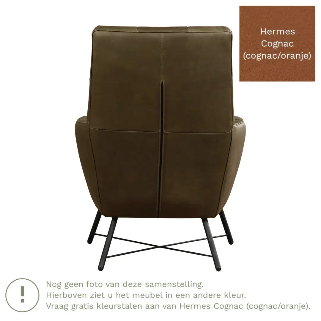 afbeelding van Leren fauteuil Proud - Hermes Cognac (cognac/oranje)