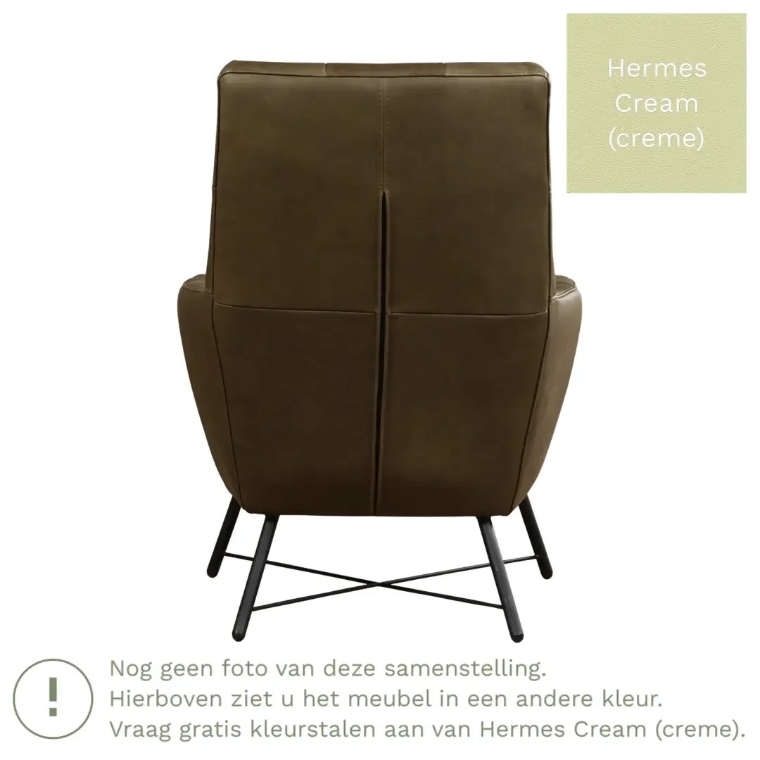 afbeelding van Leren fauteuil Proud - Hermes Cream (crème)