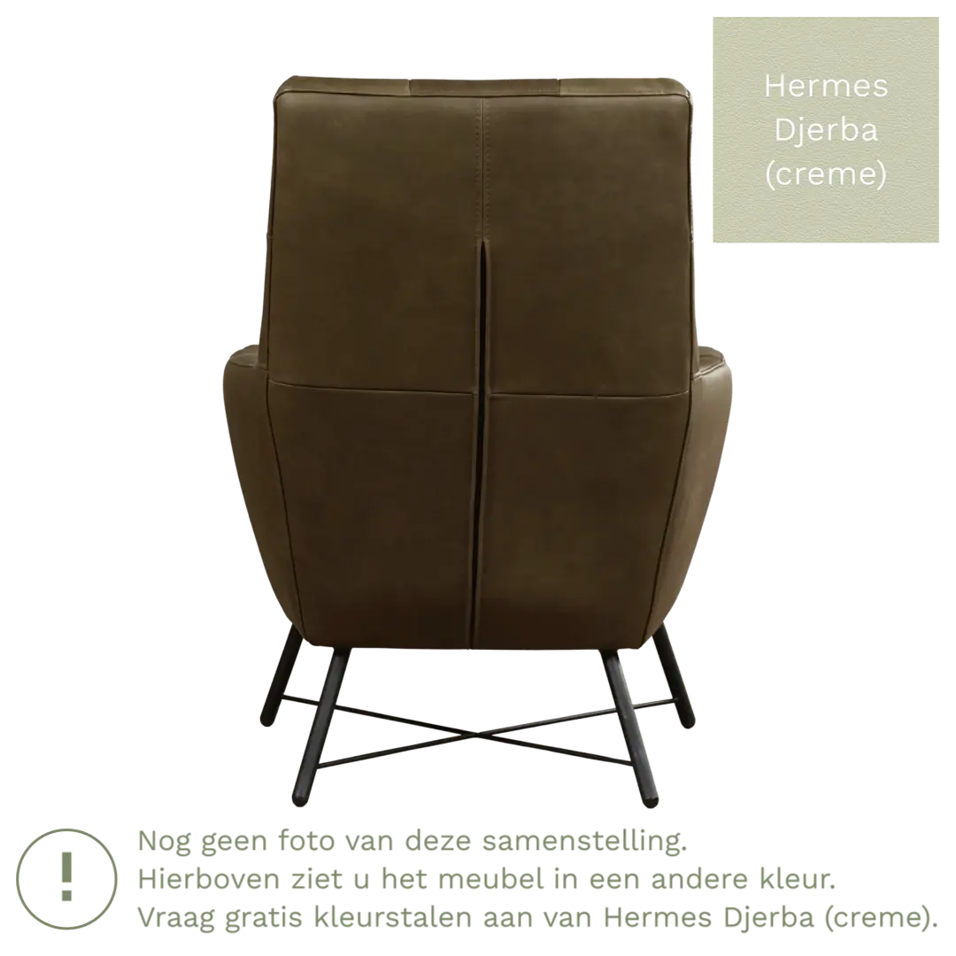 afbeelding van Leren fauteuil Proud - Hermes Djerba (crème)