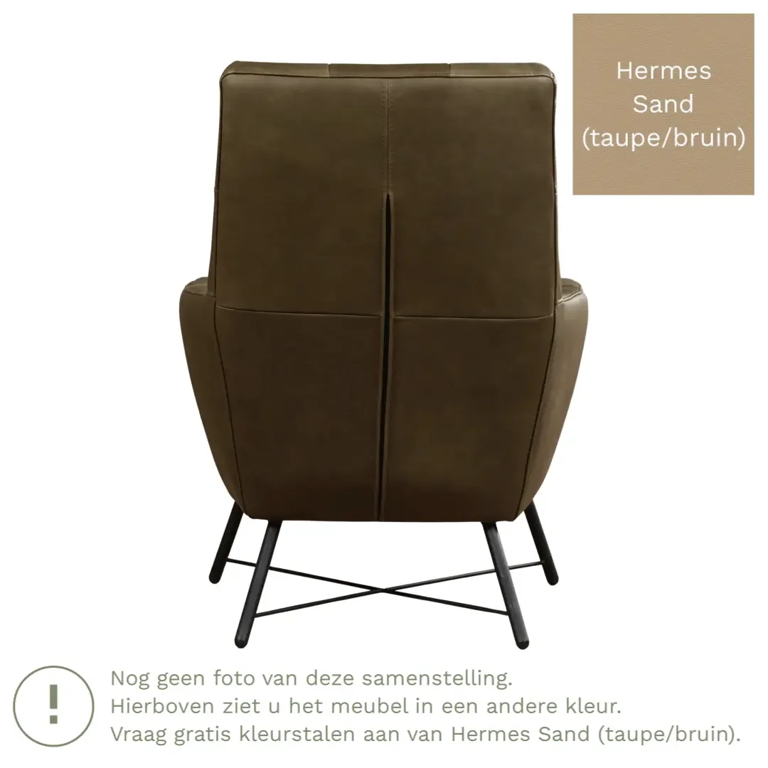 afbeelding van Leren fauteuil Proud - Hermes Sand (taupe/bruin)