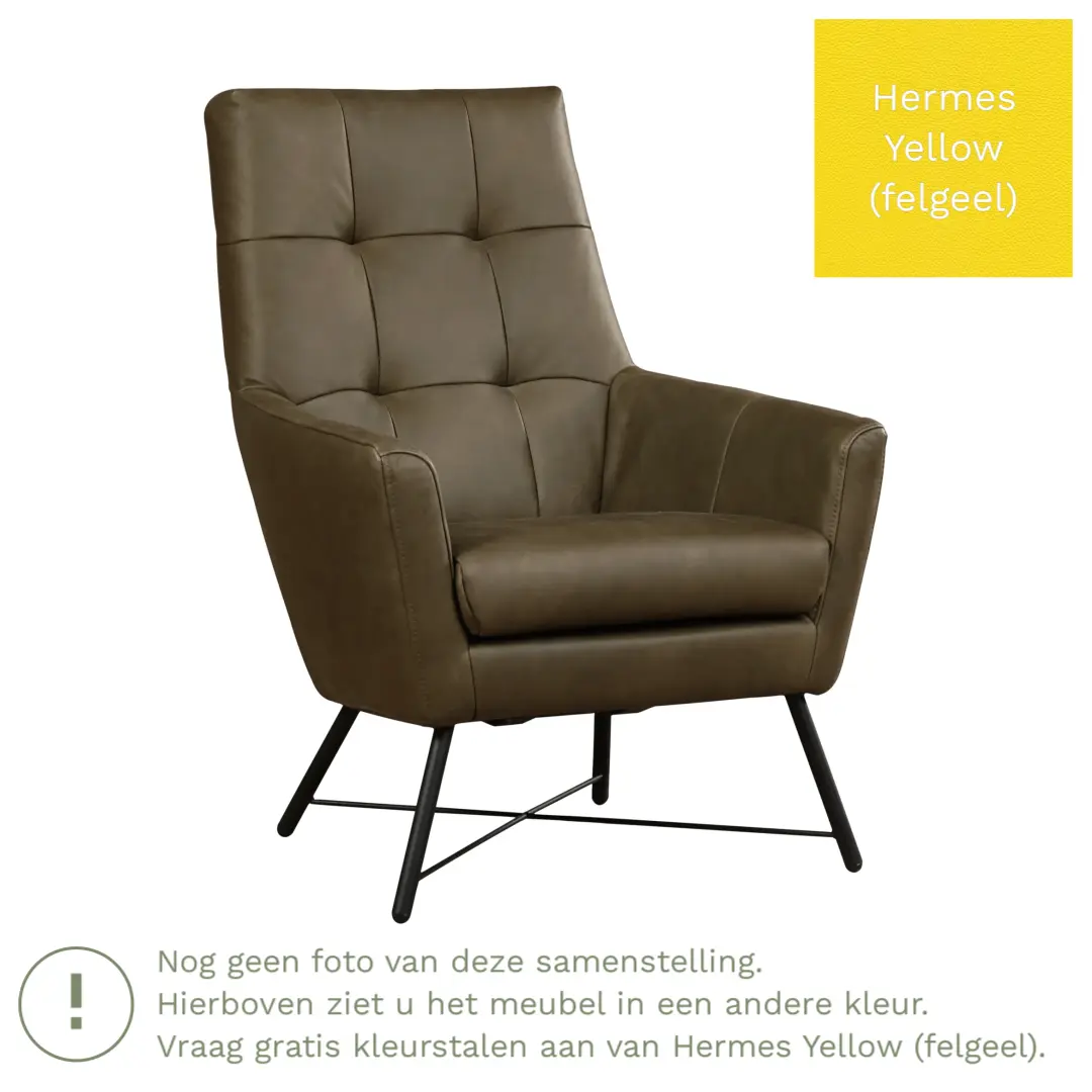 afbeelding van Leren fauteuil Proud - Hermes Yellow (felgeel)