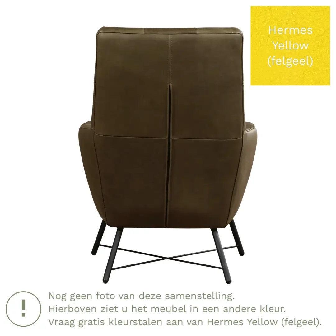 afbeelding van Leren fauteuil Proud - Hermes Yellow (felgeel)
