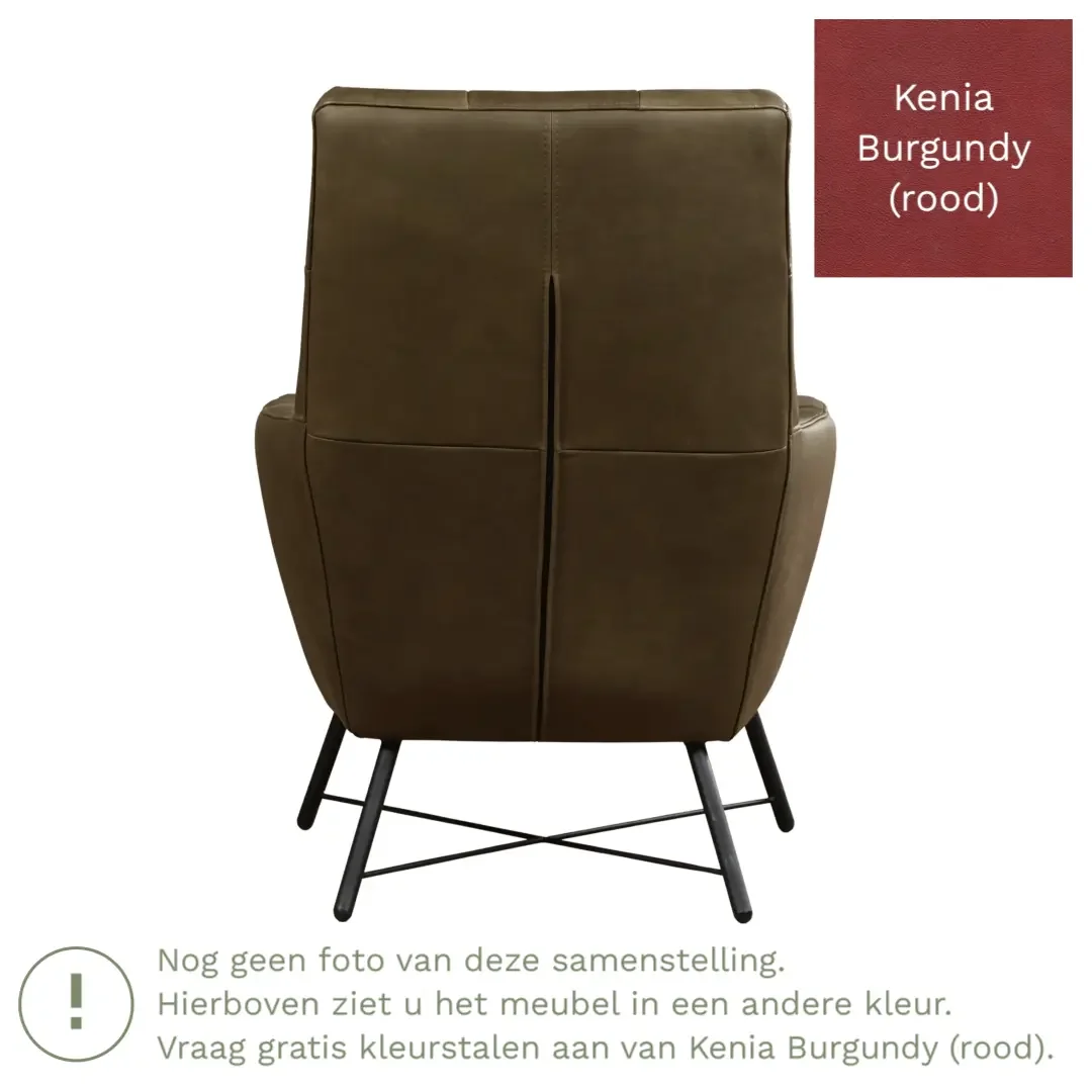 afbeelding van Leren fauteuil Proud - Kenia Burgundy (rood)