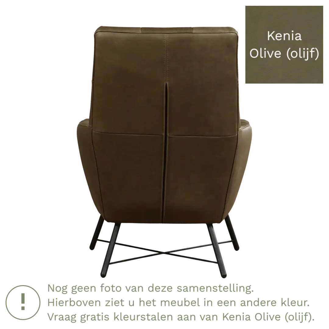 afbeelding van Leren fauteuil Proud - Kenia Olive (olijf)