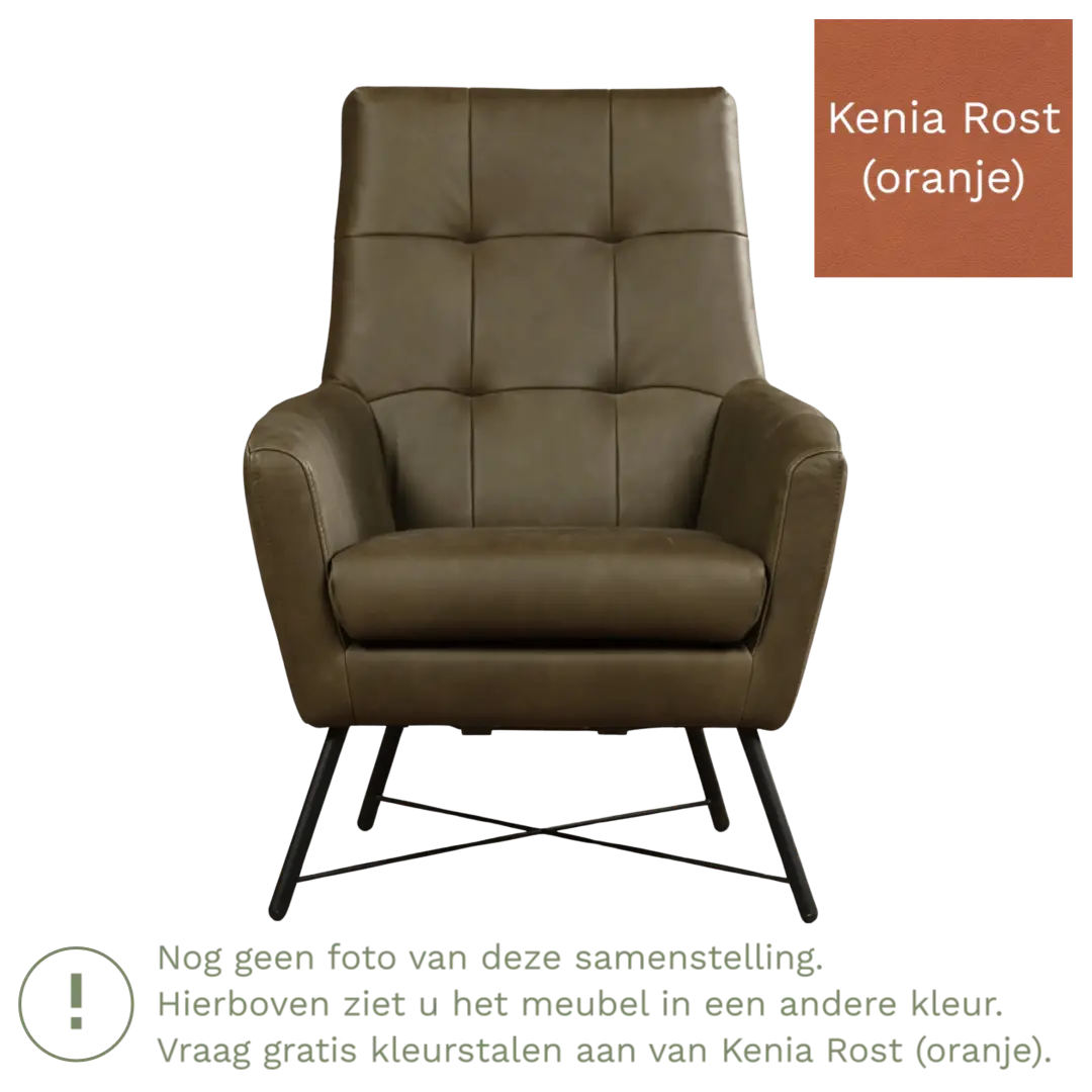 afbeelding van Leren fauteuil Proud - Kenia Rost (oranje)