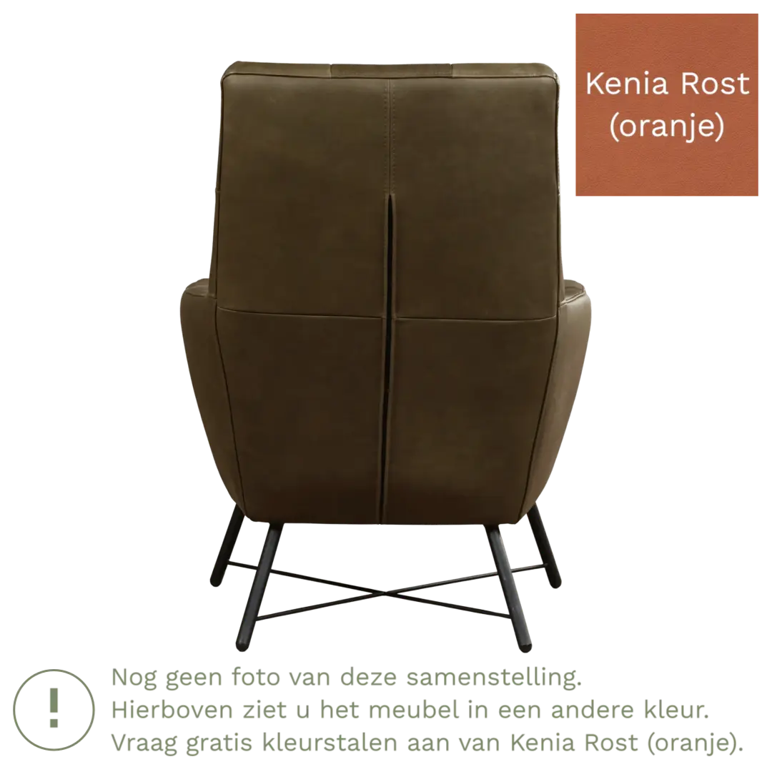 afbeelding van Leren fauteuil Proud - Kenia Rost (oranje)