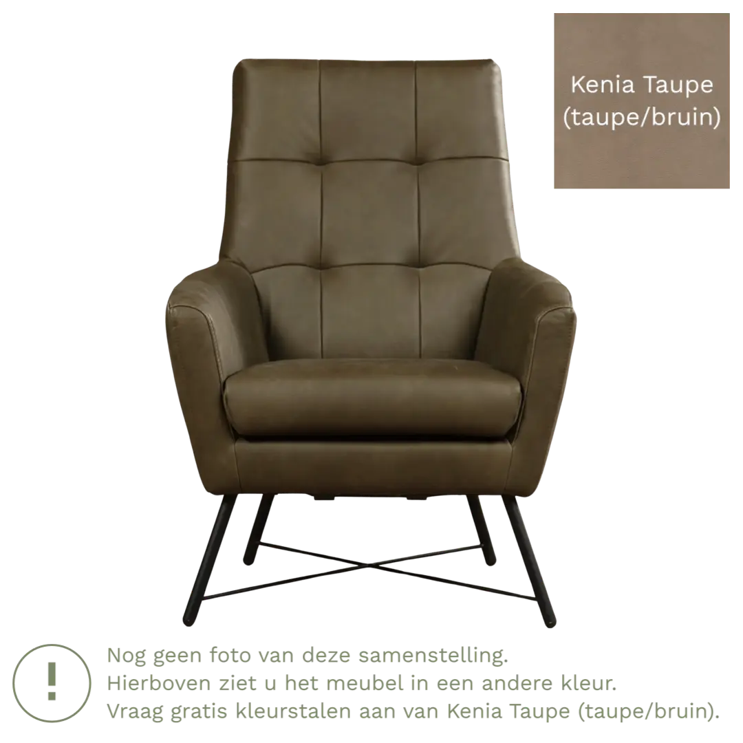 afbeelding van Leren fauteuil Proud - Kenia Taupe (taupe/bruin)