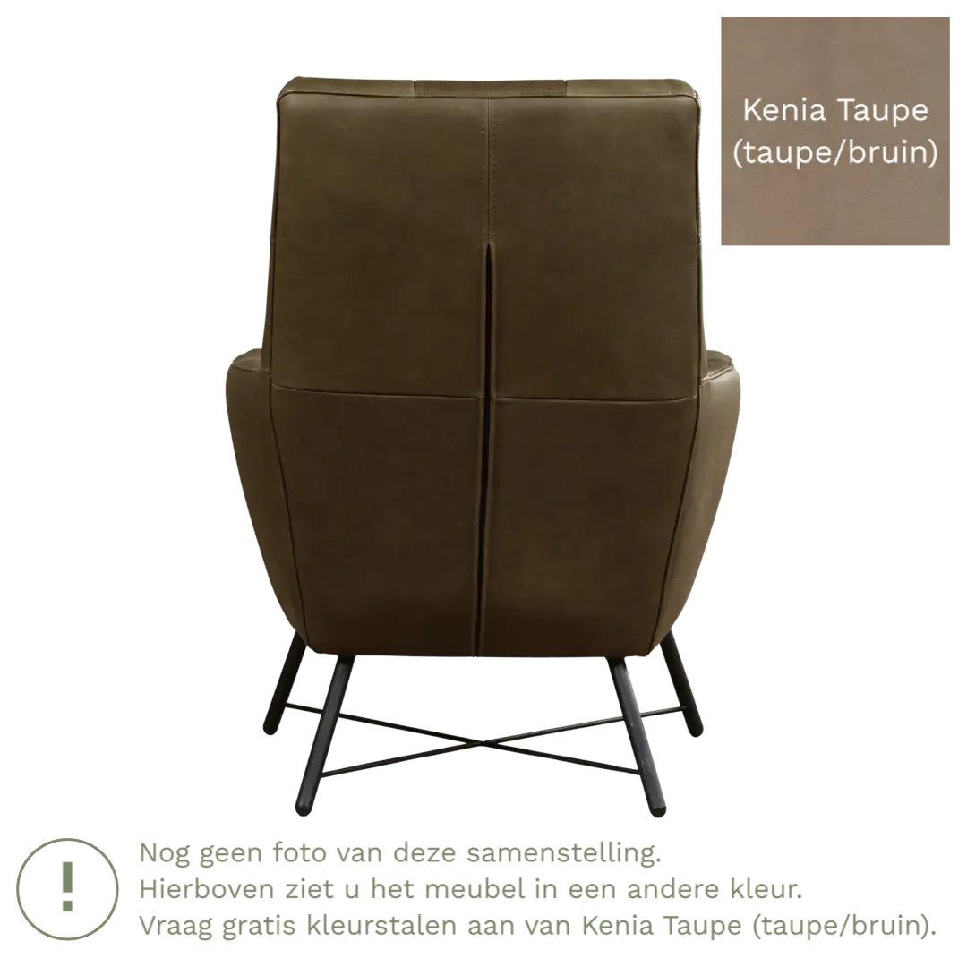afbeelding van Leren fauteuil Proud - Kenia Taupe (taupe/bruin)