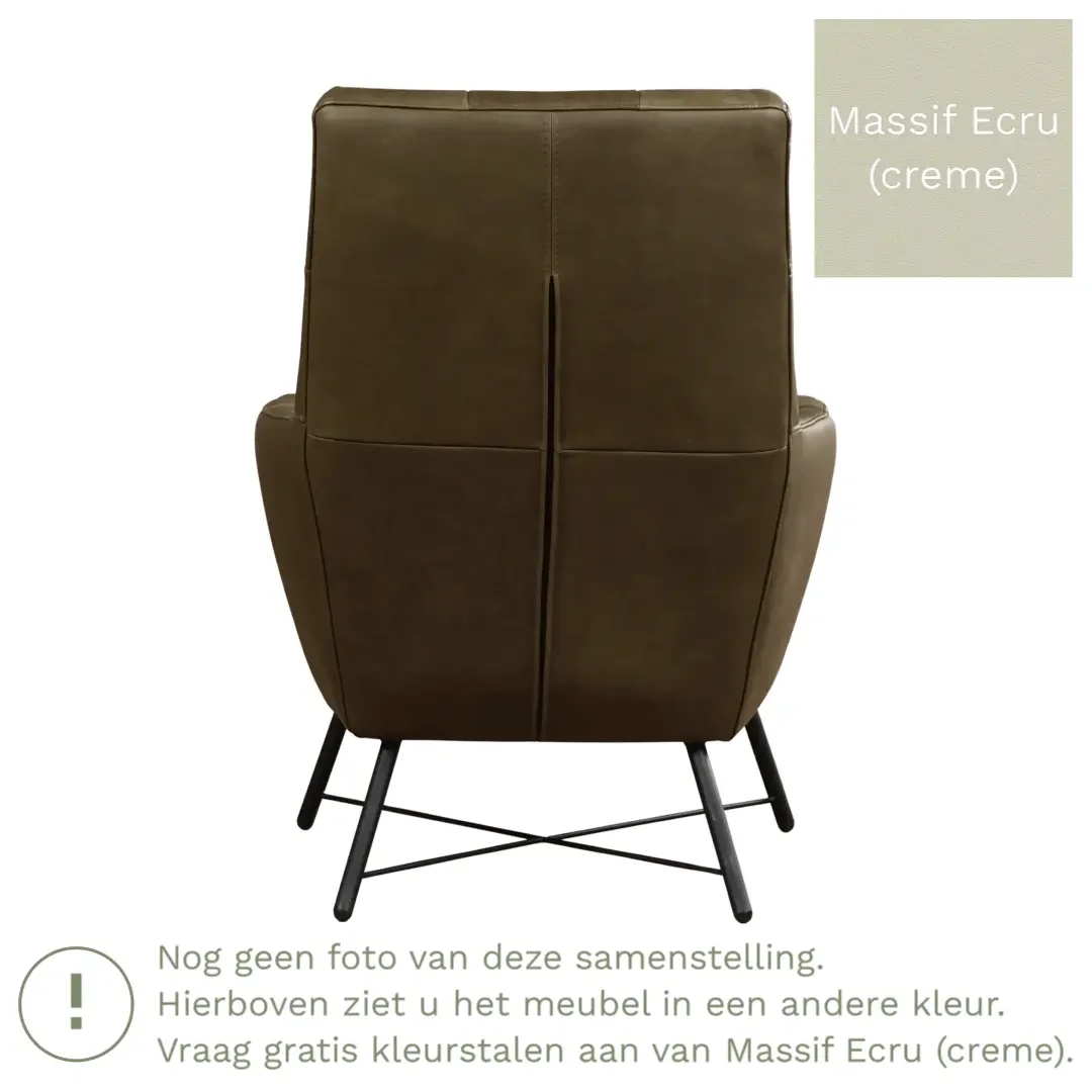 afbeelding van Leren fauteuil Proud - Massif Ecru (crème)