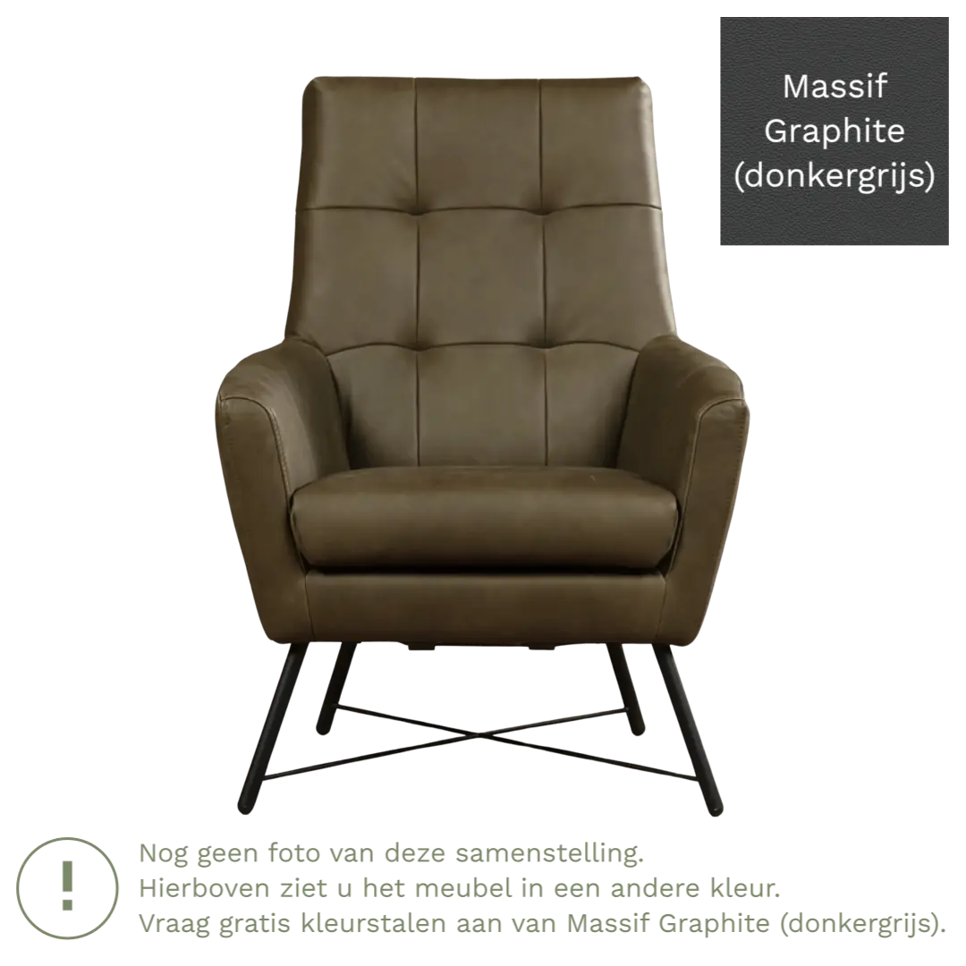 afbeelding van Leren fauteuil Proud - Massif Graphite (donkergrijs)