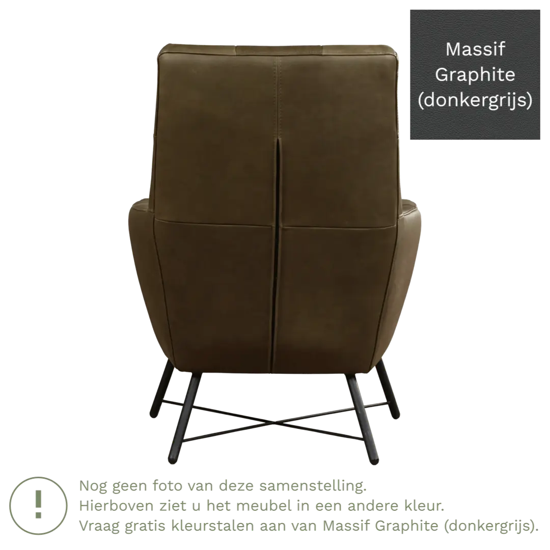 afbeelding van Leren fauteuil Proud - Massif Graphite (donkergrijs)