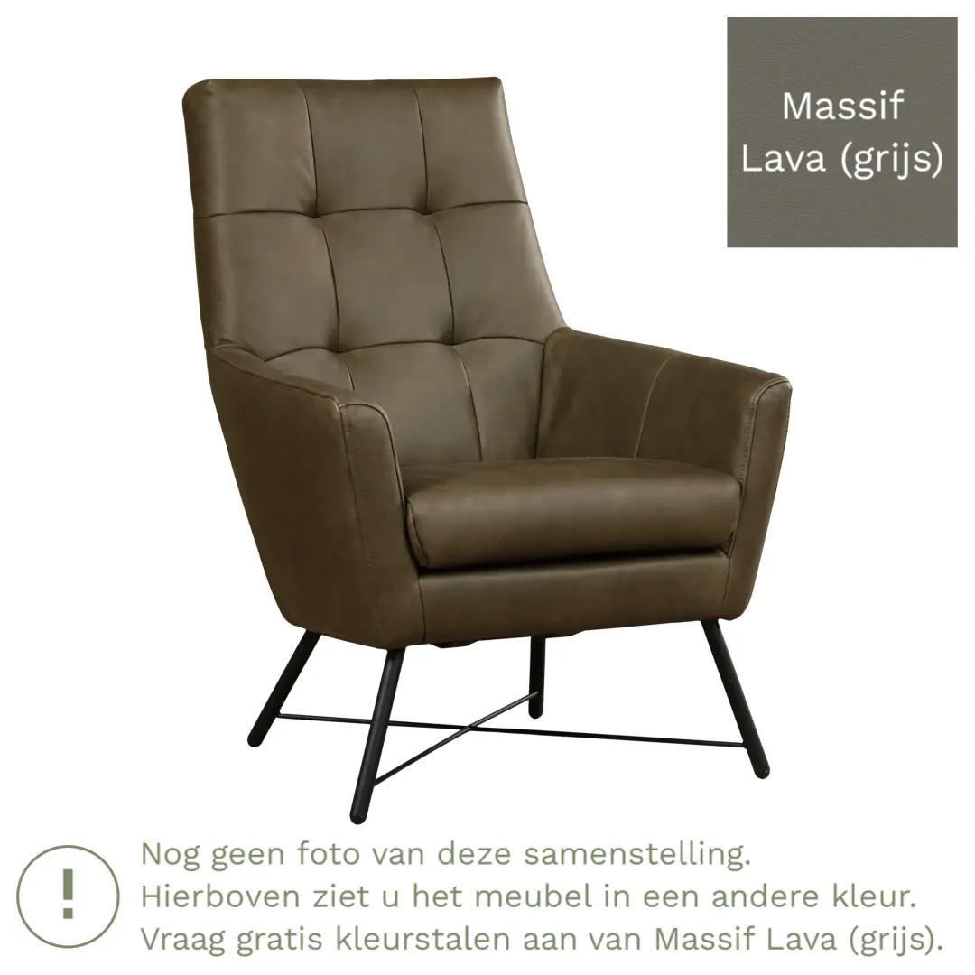 afbeelding van Leren fauteuil Proud - Massif Lava (grijs)