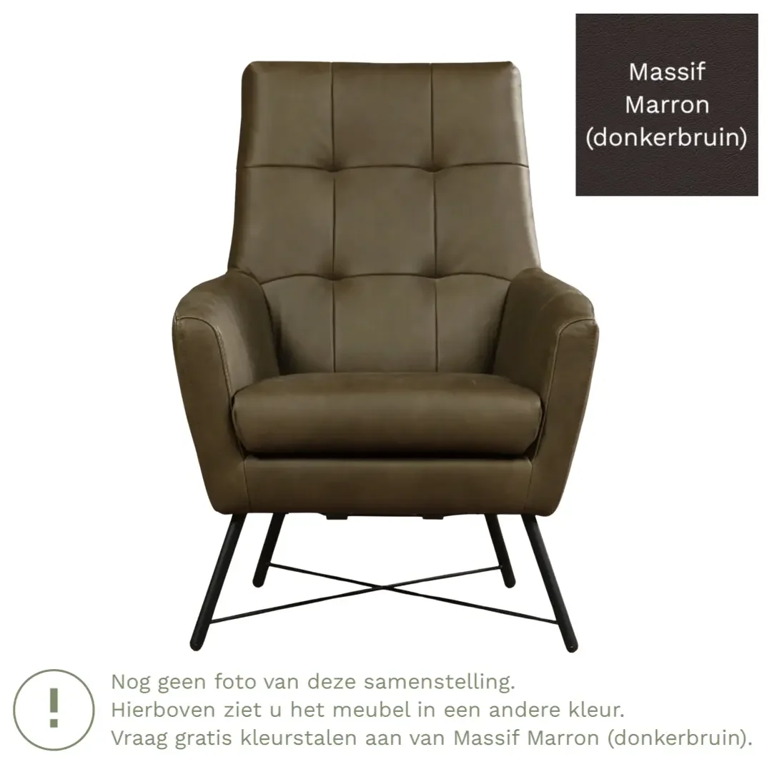 afbeelding van Leren fauteuil Proud - Massif Marron (donkerbruin)