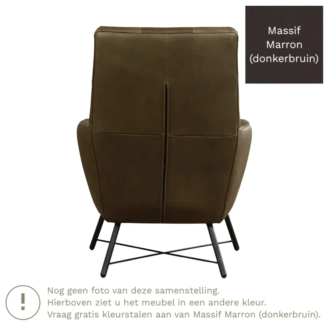 afbeelding van Leren fauteuil Proud - Massif Marron (donkerbruin)