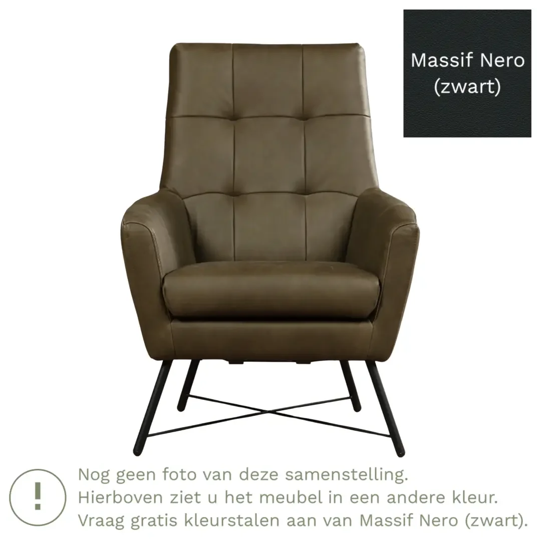 afbeelding van Leren fauteuil Proud - Massif Nero (zwart)